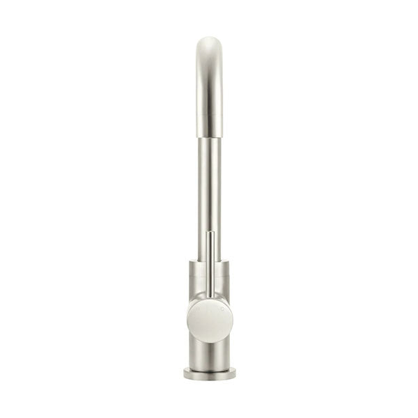 Meir Round Squareline Kitchen Sink Mixer Brushed Nickel