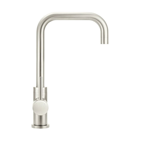 Meir Round Squareline Kitchen Sink Mixer Brushed Nickel