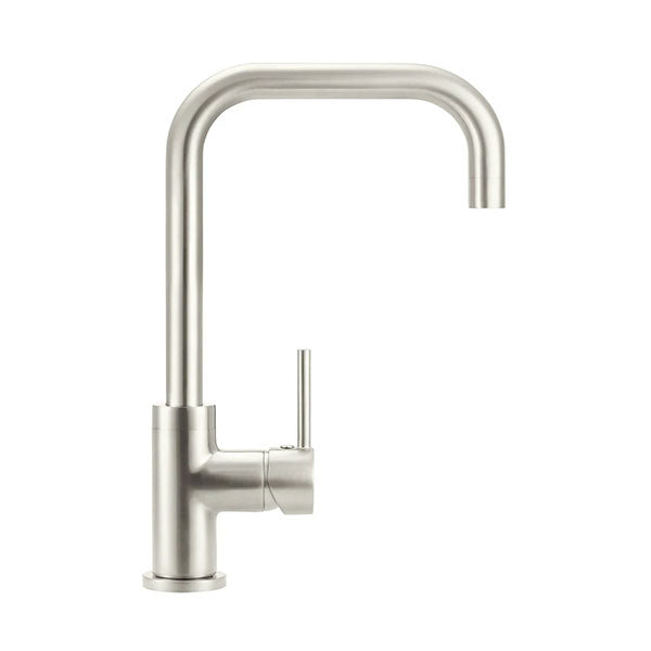 Meir Round Squareline Kitchen Sink Mixer Brushed Nickel
