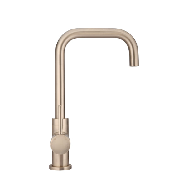 Meir Round Squareline Kitchen Sink Mixer - Champagne
