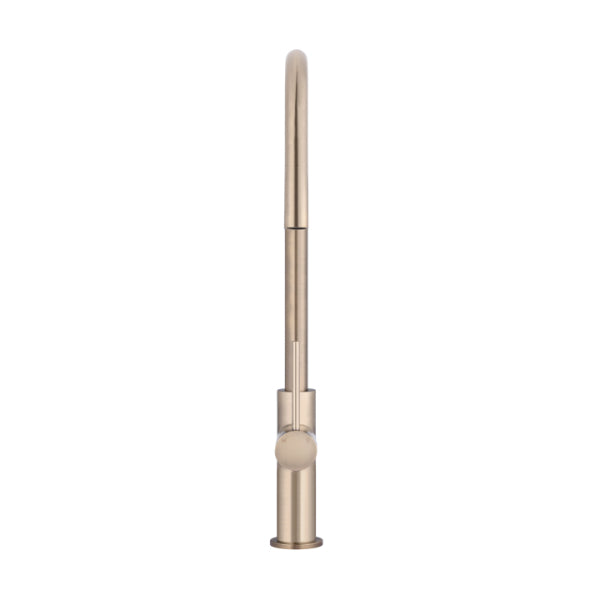 Meir Round Piccola Pull Out Kitchen Mixer Tap Champagne | The Blue Space