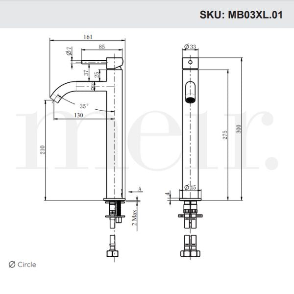 Meir Piccola Tall Basin Mixer - Shadow