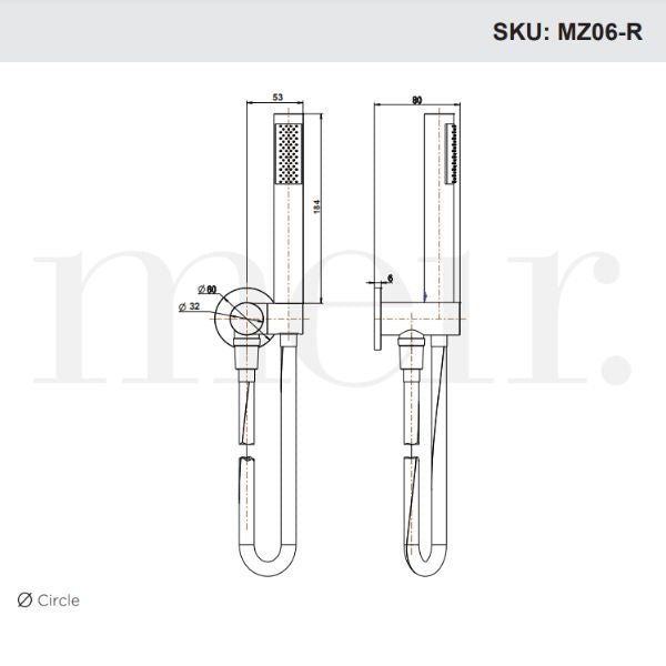 Meir Round Hand Shower on Swivel Bracket - Shadow