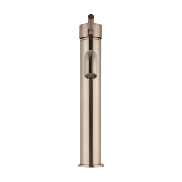 Meir Round Tall Champagne Basin Mixer with Curved Spout