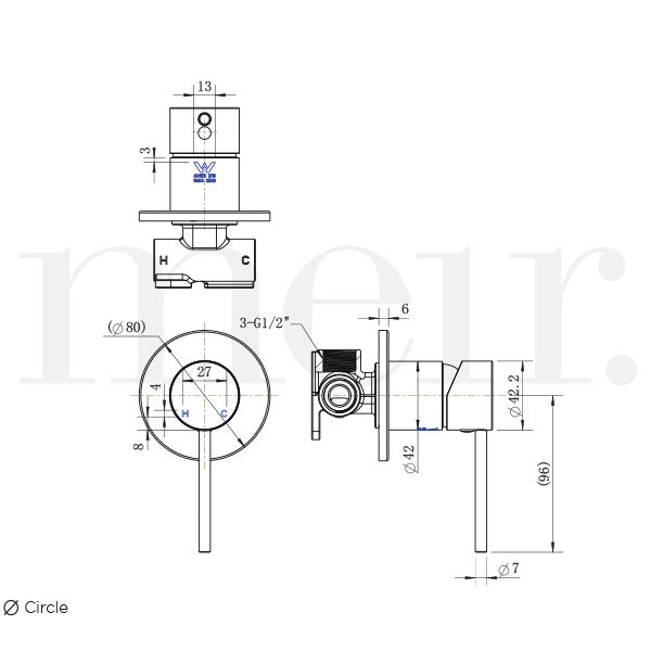 Meir Round Wall Mixer - Brushed Nickel