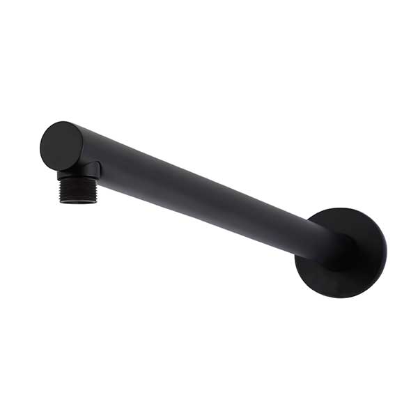 Meir Round Wall Shower Arm 400mm Matte Black - The Blue Space