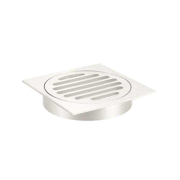 Meir Square Floor Grate Shower Drain 100mm Outlet - Brushed Nickel