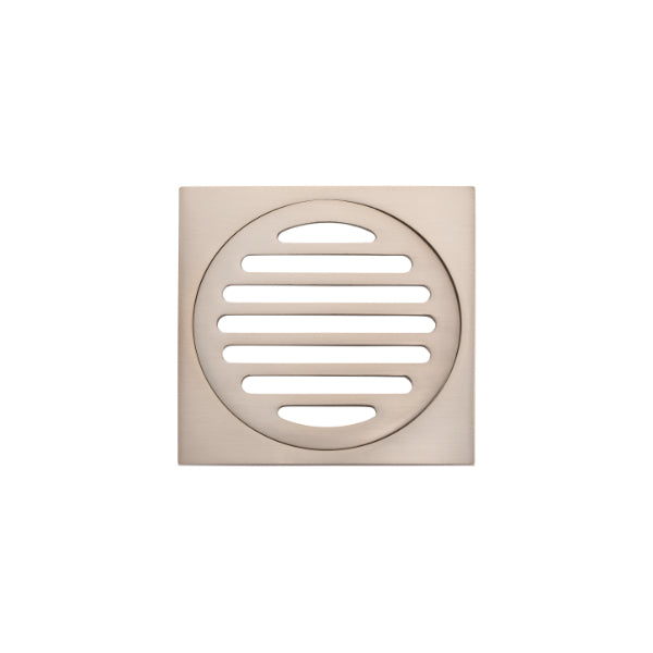 Meir Square Floor Grate Shower Drain 100mm Outlet - Champagne