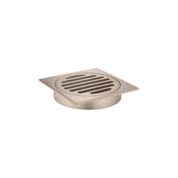 Meir Square Floor Grate Shower Drain 100mm Outlet - Champagne