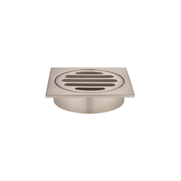 Meir Square Floor Grate Shower Drain 80mm Outlet - Champagne