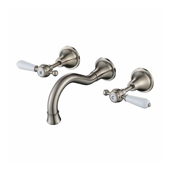 Modern National Bordeaux Wall Bath Set Brushed Nickel
