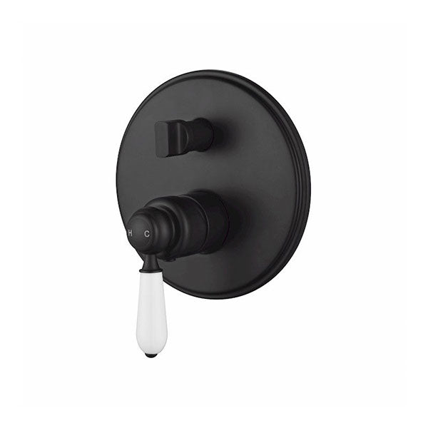 Modern National Bordeaux Shower Diverter Mixer Black