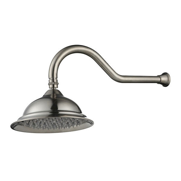 Modern National Bordeaux Shower Arm & Rose Brushed Nickel
