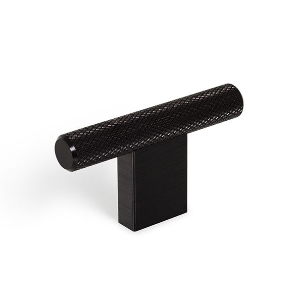 Momo Handles Graf Knurled T Knob 60mm Brushed Black