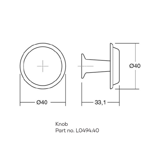 Momo Handles Land Knob 40mm Matt Black