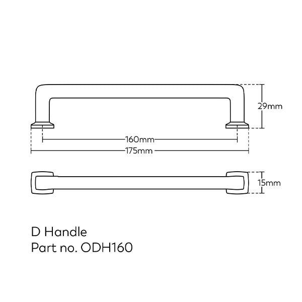 Momo Handles Otto D Handle 160mm Antique Brass
