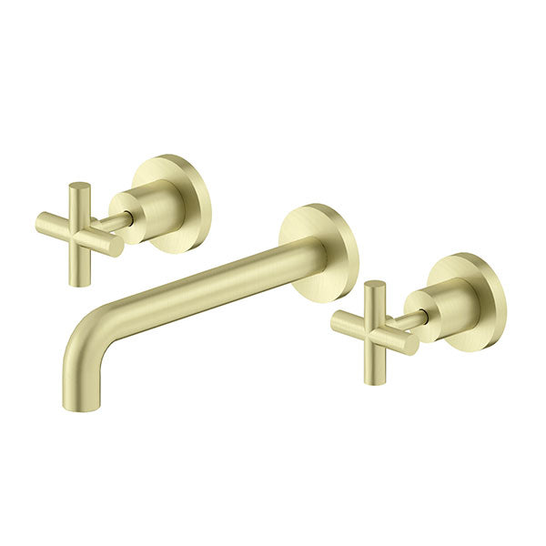 Nero X Plus Wall Basin/Bath Set Brushed Gold