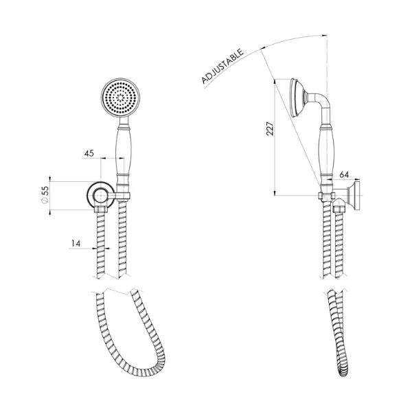 Phoenix Cromford Hand Shower Brushed Nickel