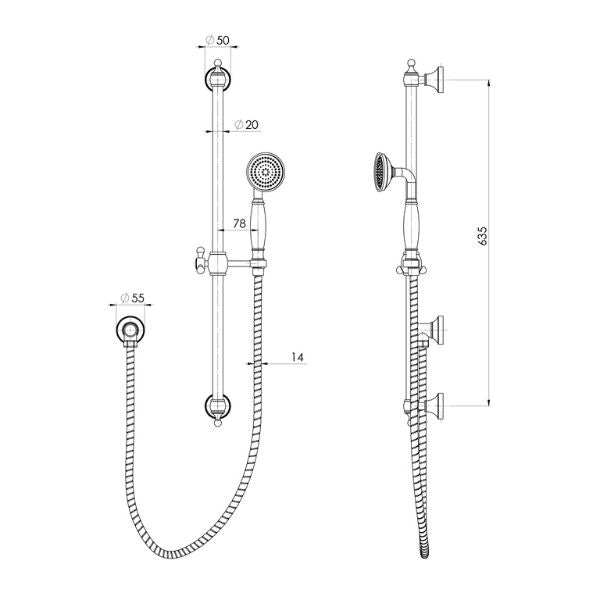 Phoenix Cromford Rail Shower Brushed Nickel