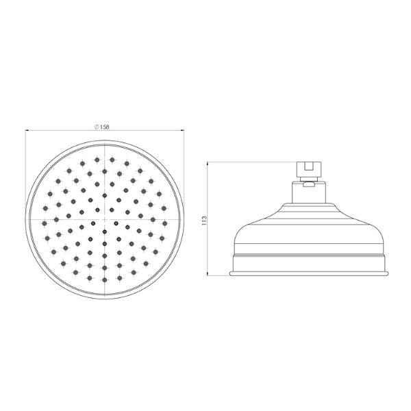 Phoenix Cromford Shower Rose Chrome
