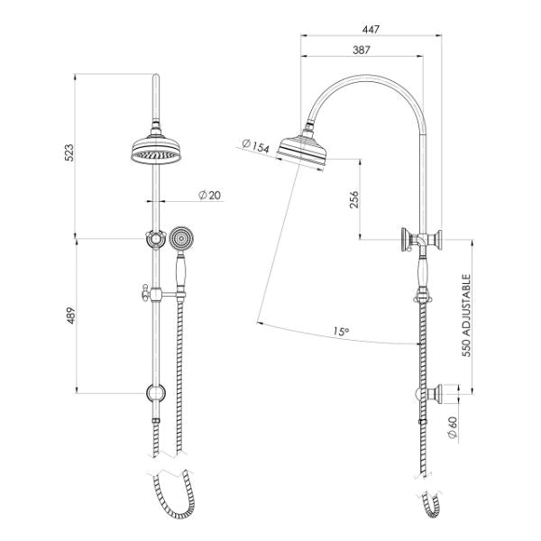 Phoenix Cromford Twin Shower Matte Black