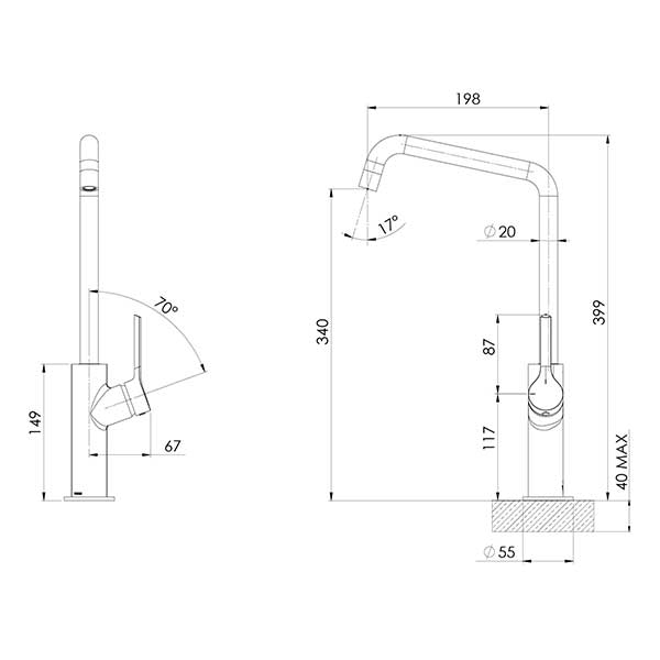 Phoenix Ester Sink Mixer Chrome