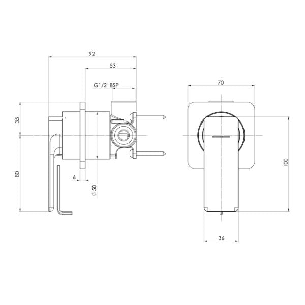 Phoenix Gloss MKII Shower / Wall Mixer Matte Black