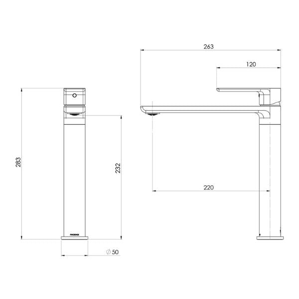 Phoenix Gloss MKII Sink Mixer Brushed Nickel