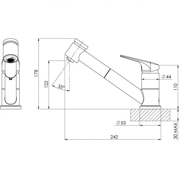 Phoenix Ivy MKII Pull Out Sink Mixer