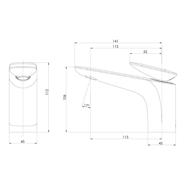 Phoenix Nuage Basin Mixer - Brushed Carbon