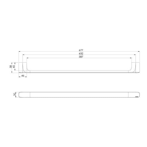 Phoenix Nuage Single Towel Rail 600mm - Brushed Nickel