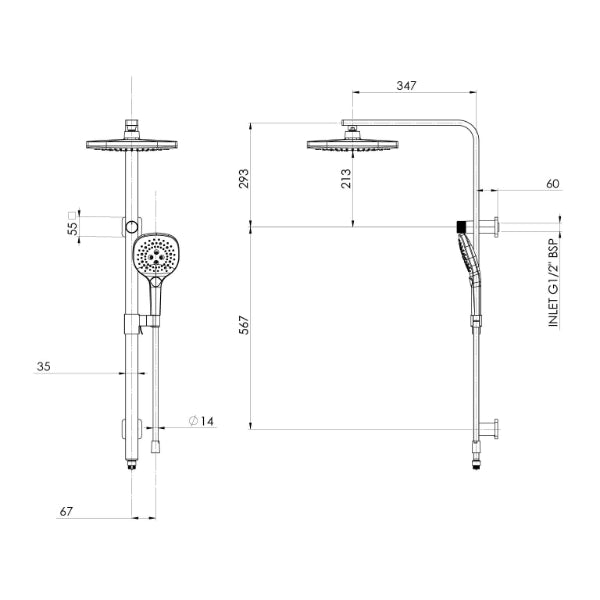 Phoenix Nuage Twin Shower Chrome