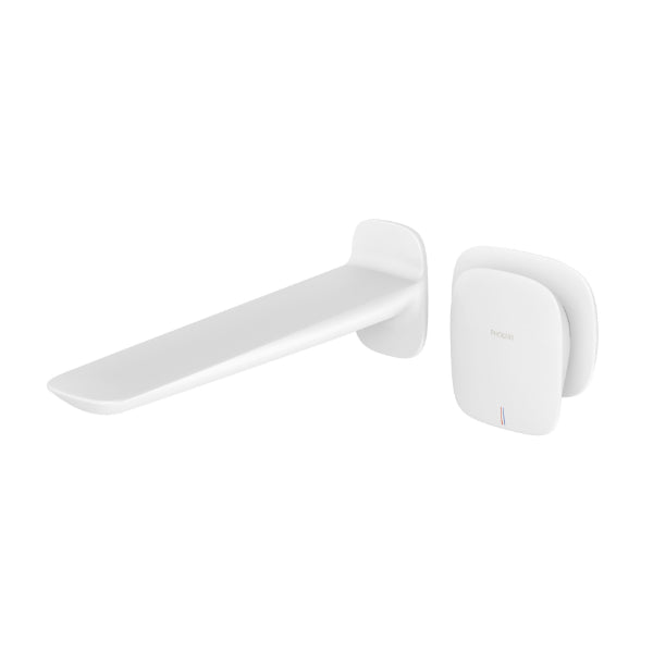 Phoenix Nuage Wall Basin/Bath Mixer Set 200mm in Matte White - The Blue Space