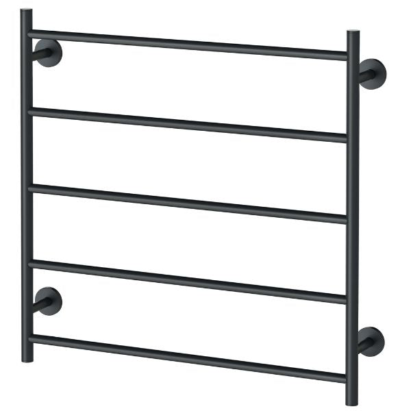 Phoenix Radii Heated Towel Ladder 750mm Matte Black - The Blue Space