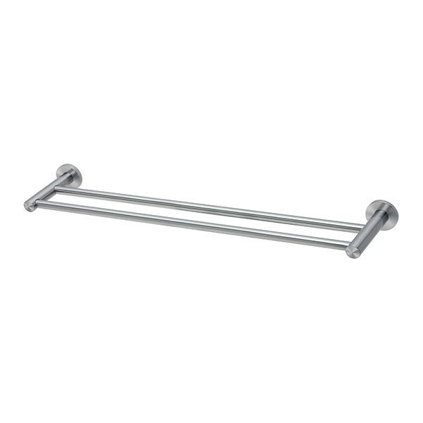 Phoenix Radii Stainless Steel Double Towel Rail Round Plate