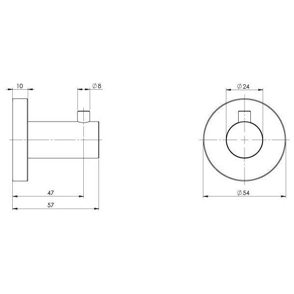 Phoenix Radii Stainless Steel Robe Hook Round Plate