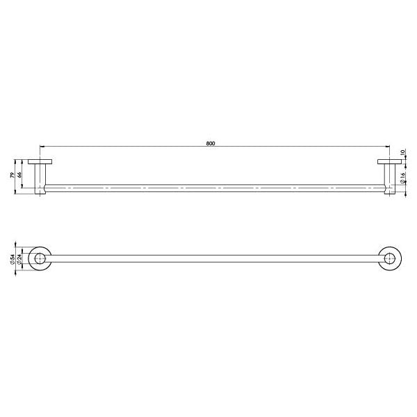 Phoenix Radii Stainless Steel Single Towel Rail Round Plate