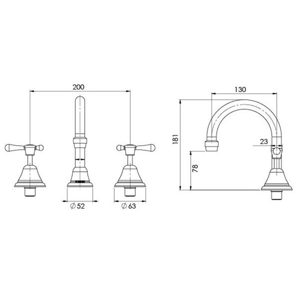 Phoenix Rhapsody Lever Basin Set Chrome
