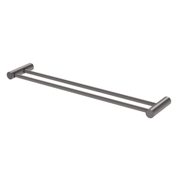 Phoenix Vivid Slimline Double Towel Rail - Brushed Carbon