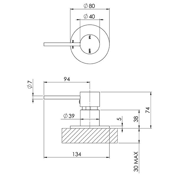 Phoenix Vivid Slimline Hob Mixer - Chrome