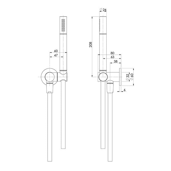 Phoenix Vivid Slimline SS 316 Microphone Hand Shower - Stainless Steel