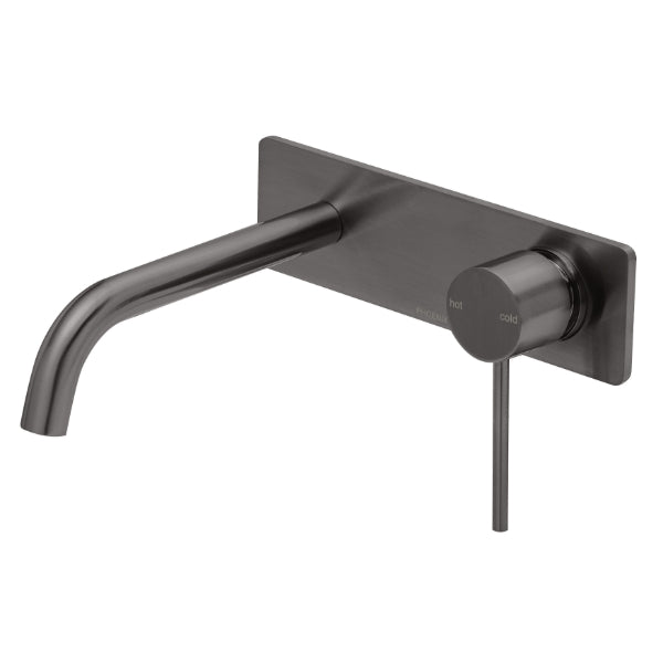 Phoenix Vivid Slimline Wall Basin Set 180mm Curved - Brushed Carbon