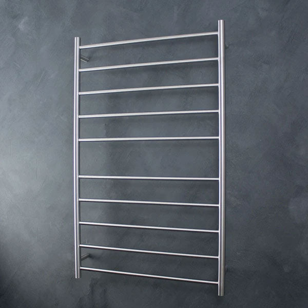 Radiant Round 10 Bar Heated Towel Ladder 750x1200 Brushed Stainless