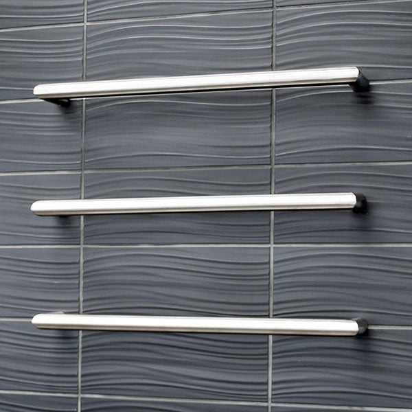 Radiant 12V Single Bar Round Heated Towel Rail Brushed Satin