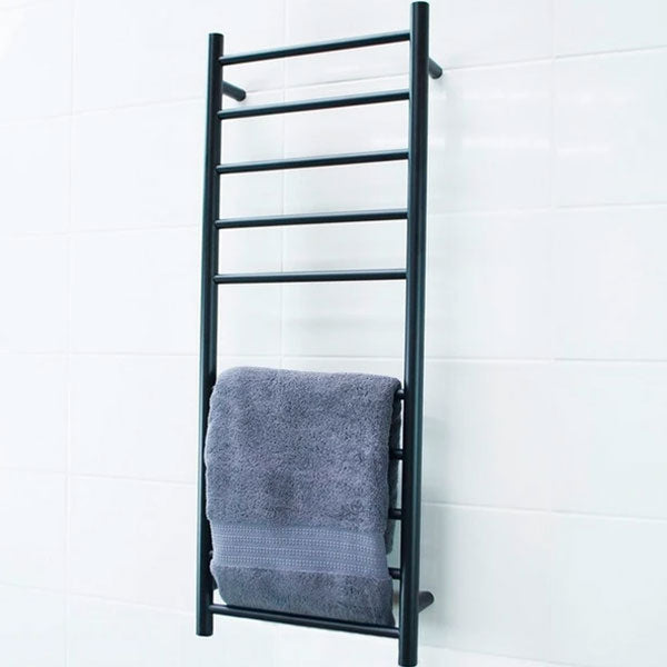Radiant Round 10 Bar Heated Towel Ladder 430 x 1100 Matte Black