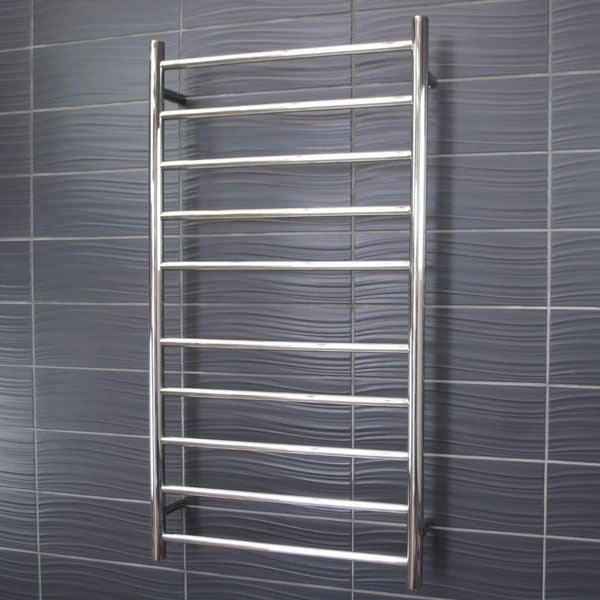 Radiant Round 10 Bar Heated Towel Ladder 600 x 1100 Polished Stainless Steel