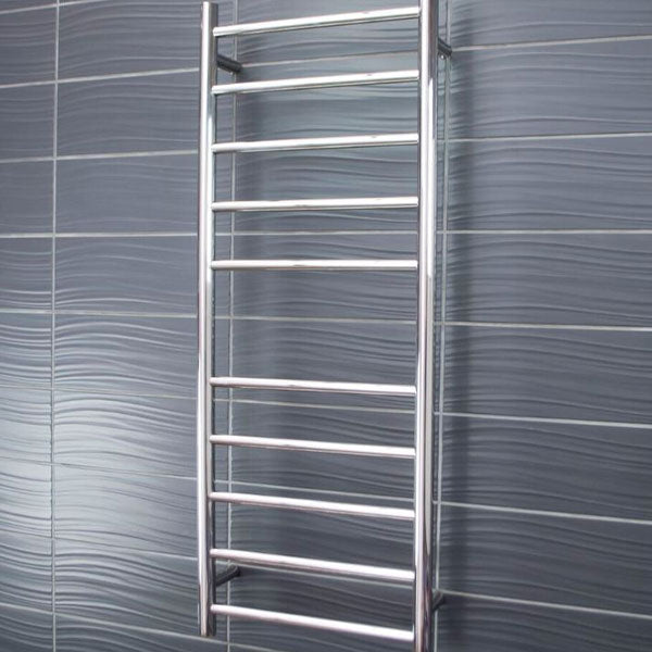 Radiant Round 10 Bar Non-Heated Towel Ladder 430 x 1100 Polished - The Blue Space