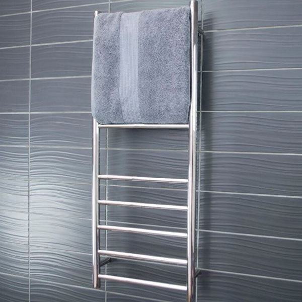 Radiant Round 10 Bar Non-Heated Towel Ladder 430 x 1100 Polished - The Blue Space