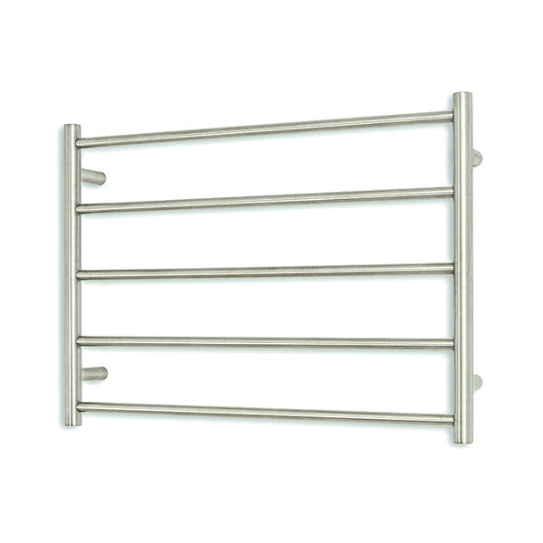 Radiant Round 5 Bar Heated Rail 750mmx550mm Brushed Stainless Steel