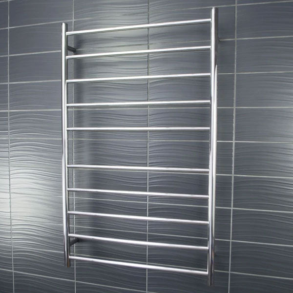 Radiant Round 10 Bar Heated Towel Ladder 750 x 1200 Polished Stainless Steel